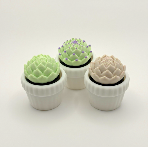 3 Pack 3D Printed Succulent Fidget Toys Mini Potted Plants Desk Decor Gift