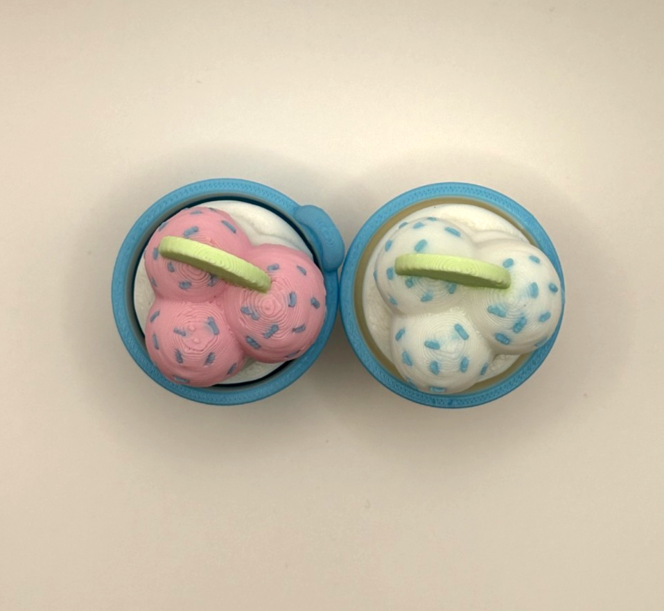 3D Printed Ice Cream Fidget Toy Mini Cup Dessert Desk Toy Choose Color