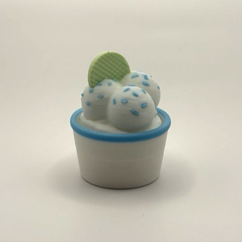 2 Pack 3D Printed Ice Cream Fidget Toys Mini Dessert Cups Desk Toy Gift