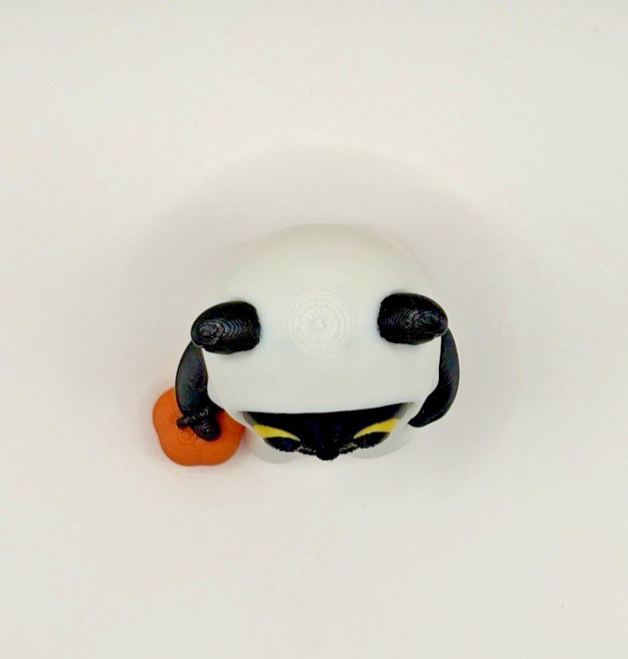 3D Printed Ghost Cat Halloween Fidget Toy w/ Pumpkin Spooky Desk Figure